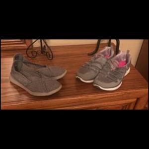 Two pairs of Bob and Skechers shoes